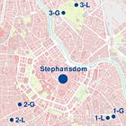 Ubicacin de las torres antiareas de Viena alrededor del Stephansdom