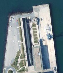 Submarino nuclear francs Redoutable en los mapas de Turismogoogle