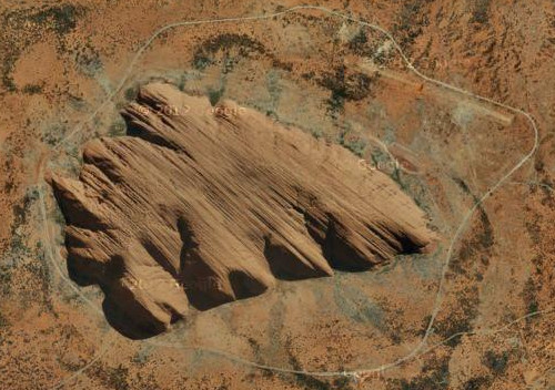 Uluru (la roca Ayers) en los mapas de Turismo Google