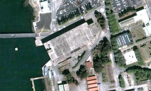 La base de submarinos U-Boot Scorff en Lorient en los mapas de Turismo Google