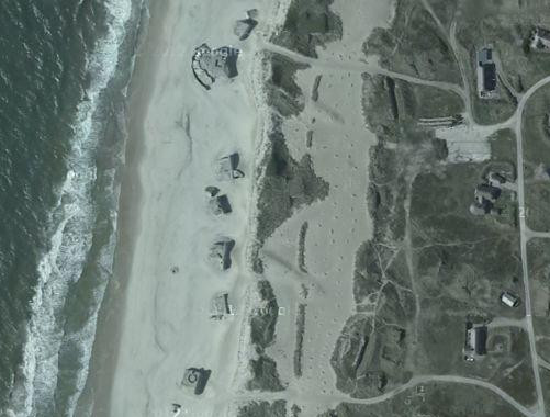 Los bnkeres nazis de las playas de Kryle en los mapas de Turismo Google