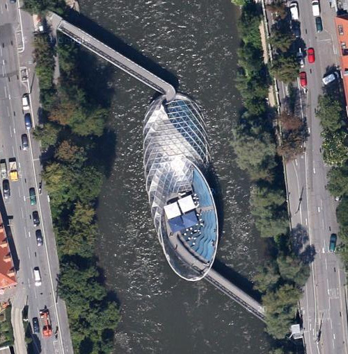La isla sobre el ro Mur en los mapas de Turismo Google
